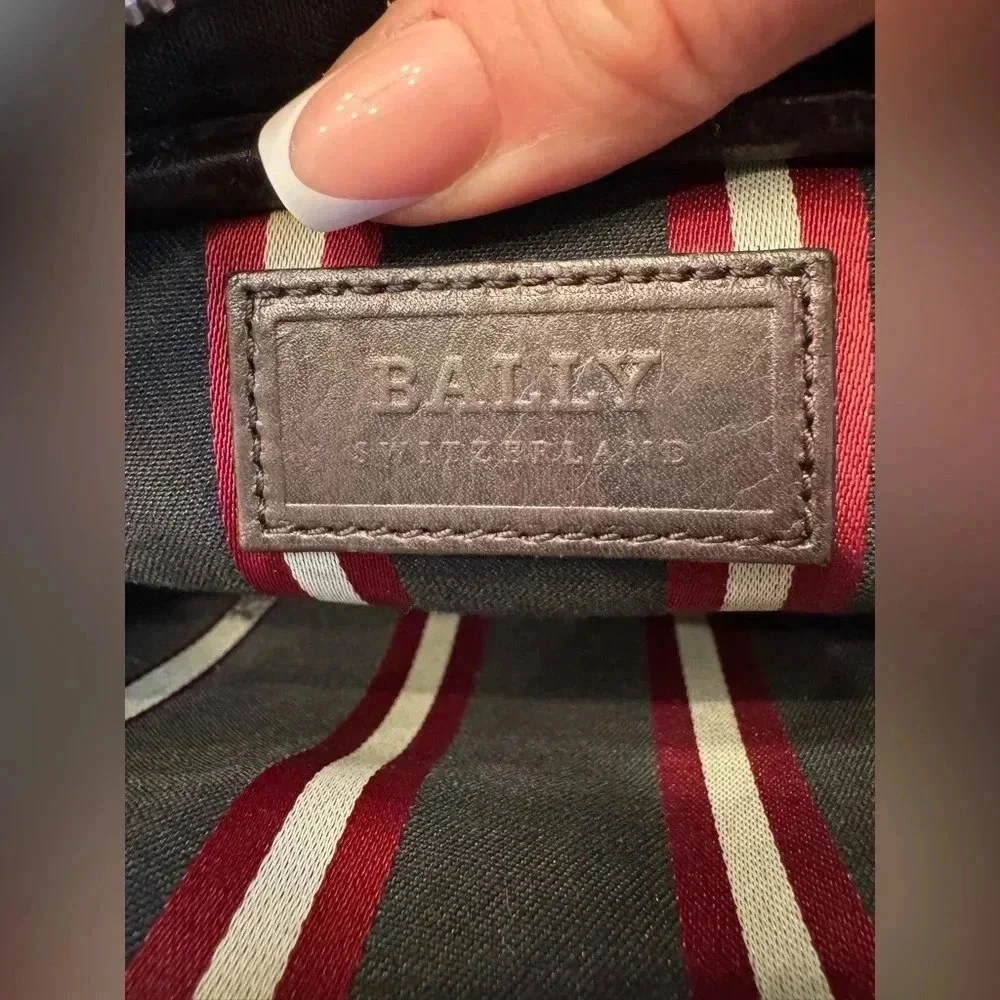 Bally Unisex Leather Pouch in Dark Brown